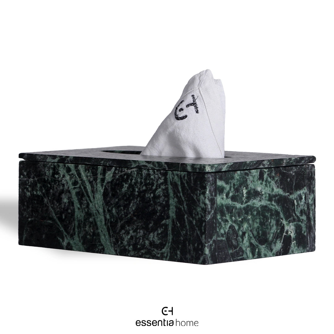 Green Marble Tissue Box by Essentia Home