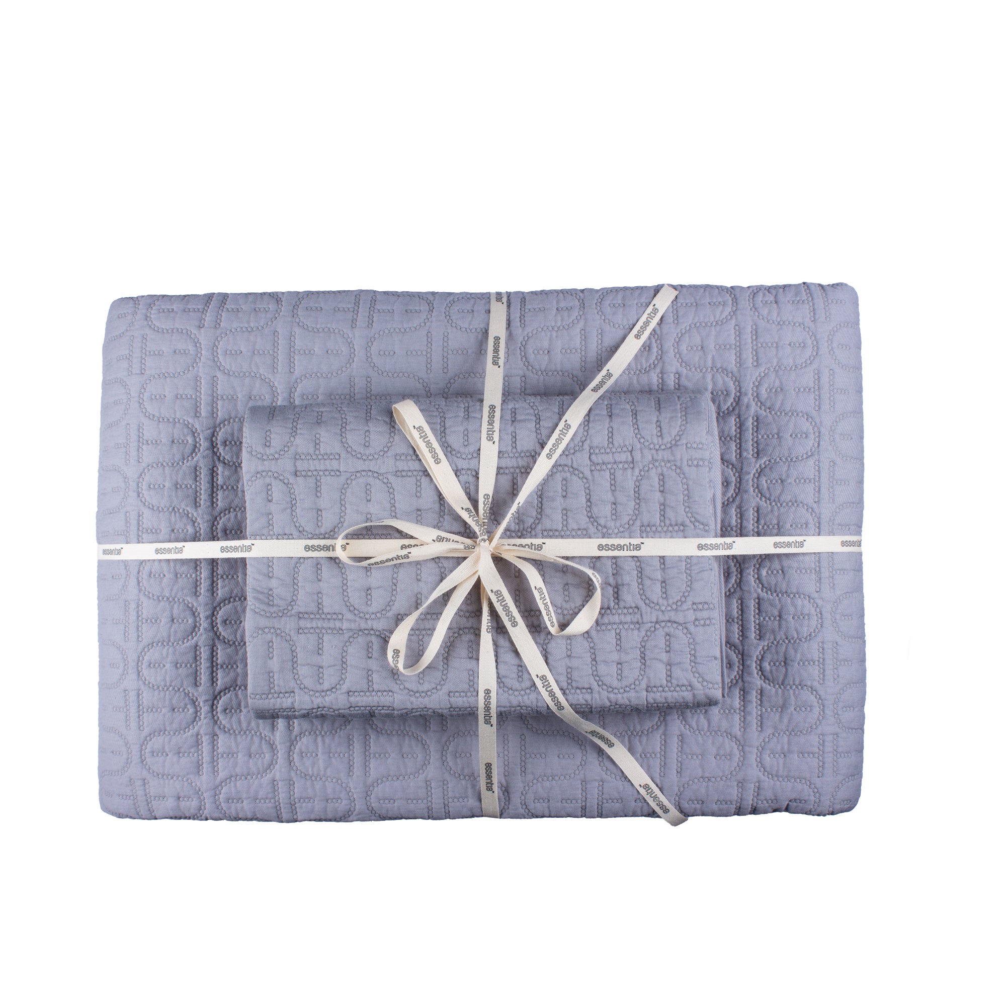 Cotton Quilted Bedding Set – Grey