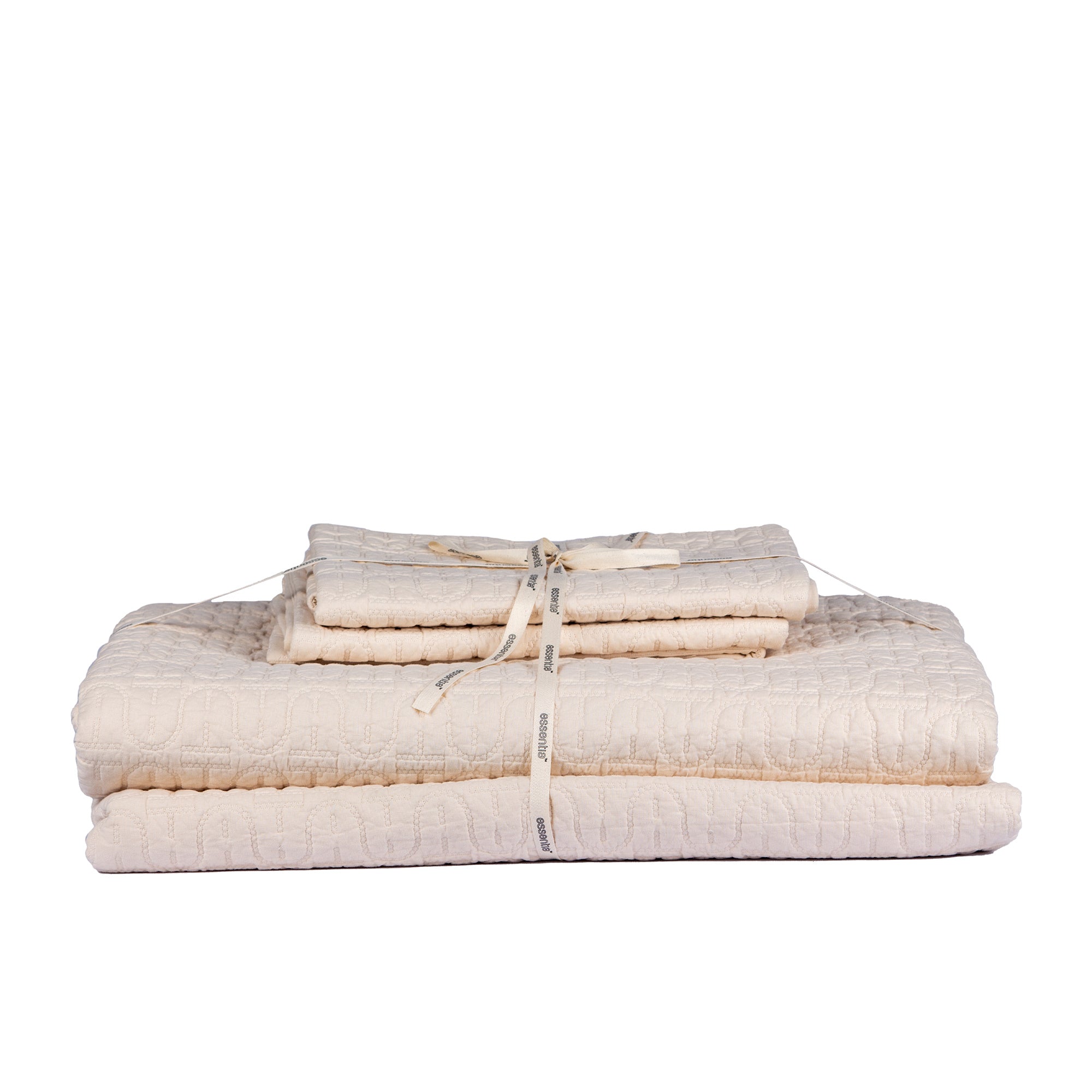 Cotton Quilted Bedding Set Beige