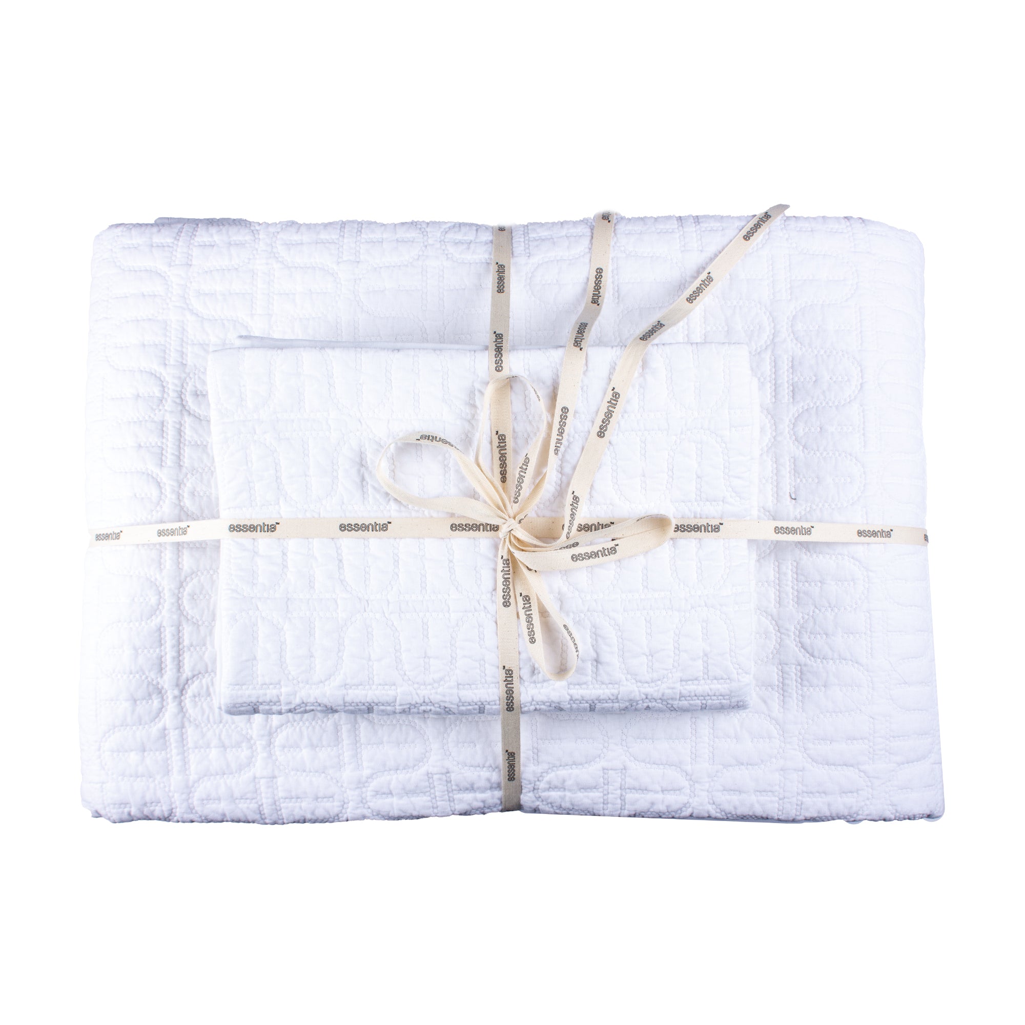 Cotton Quilted Bedding Set Off White