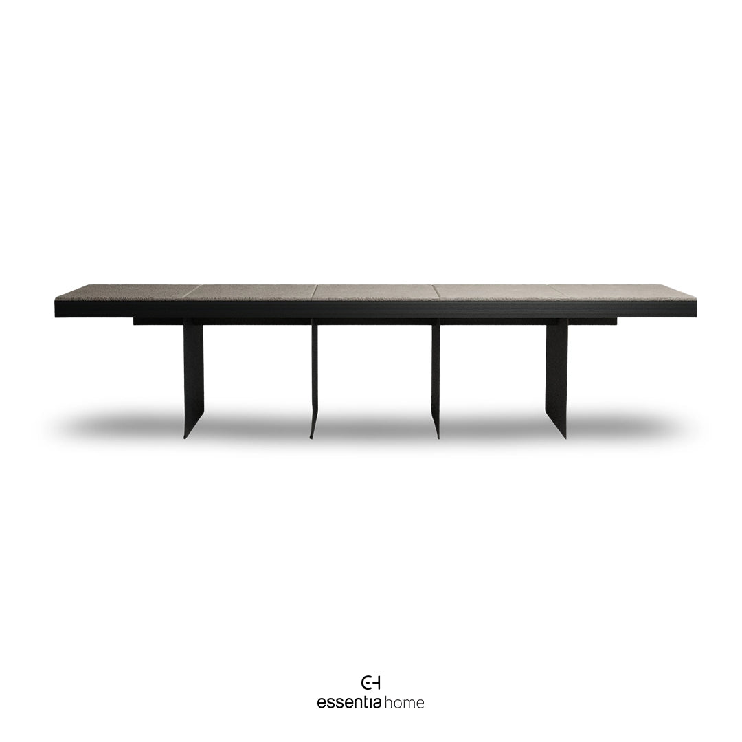 Stone-Topped Seating Bench by Anda_Ba – A Dialogue of Heritage and Minimalism