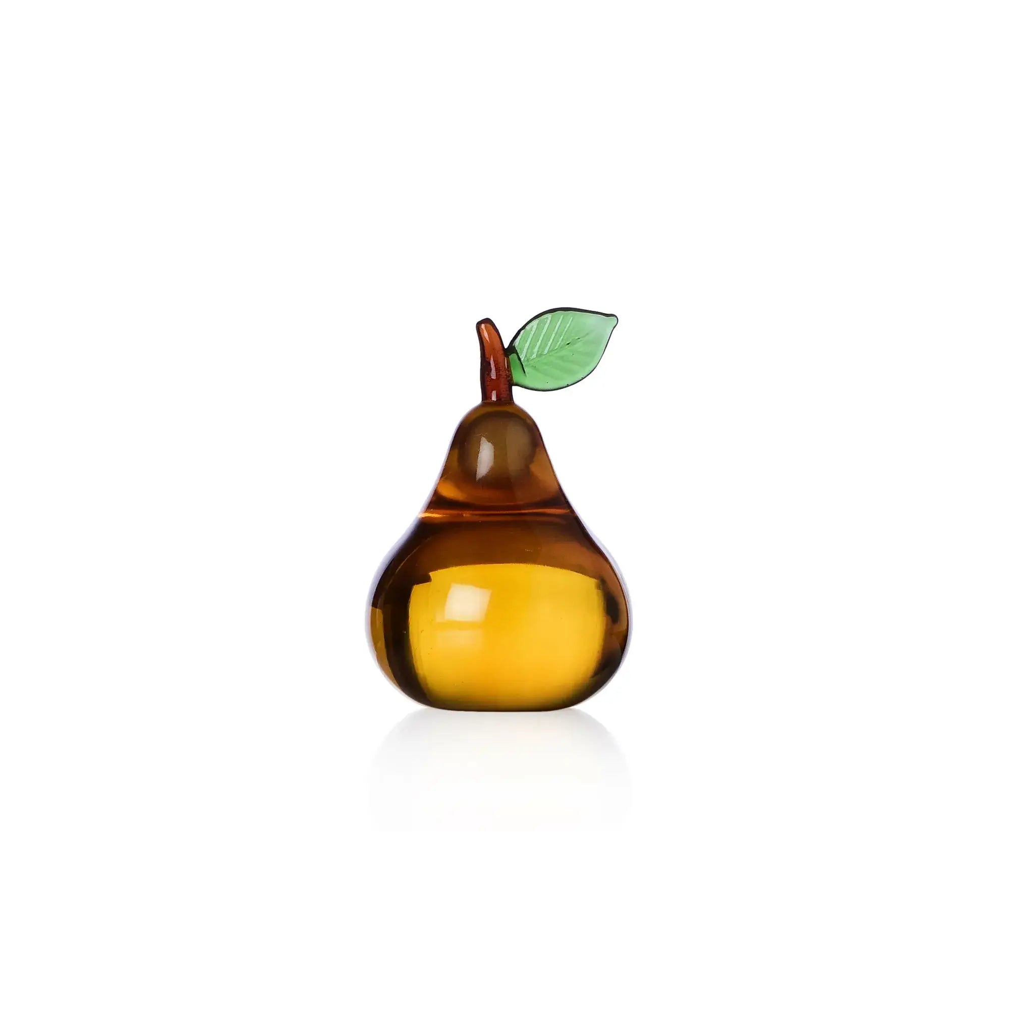 FRUITS & FLOWERS - Paperweight Full Pear Amber