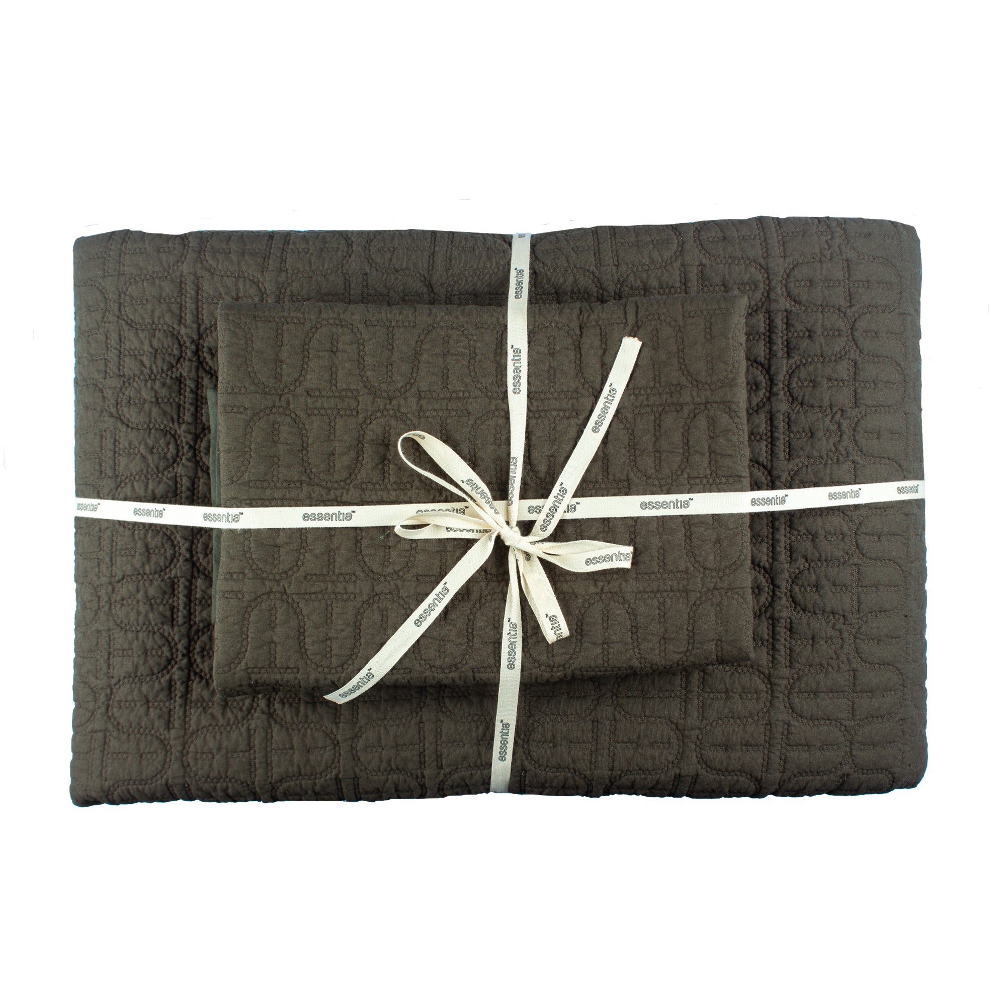 Cotton Quilted Bedding Set Bottle Green
