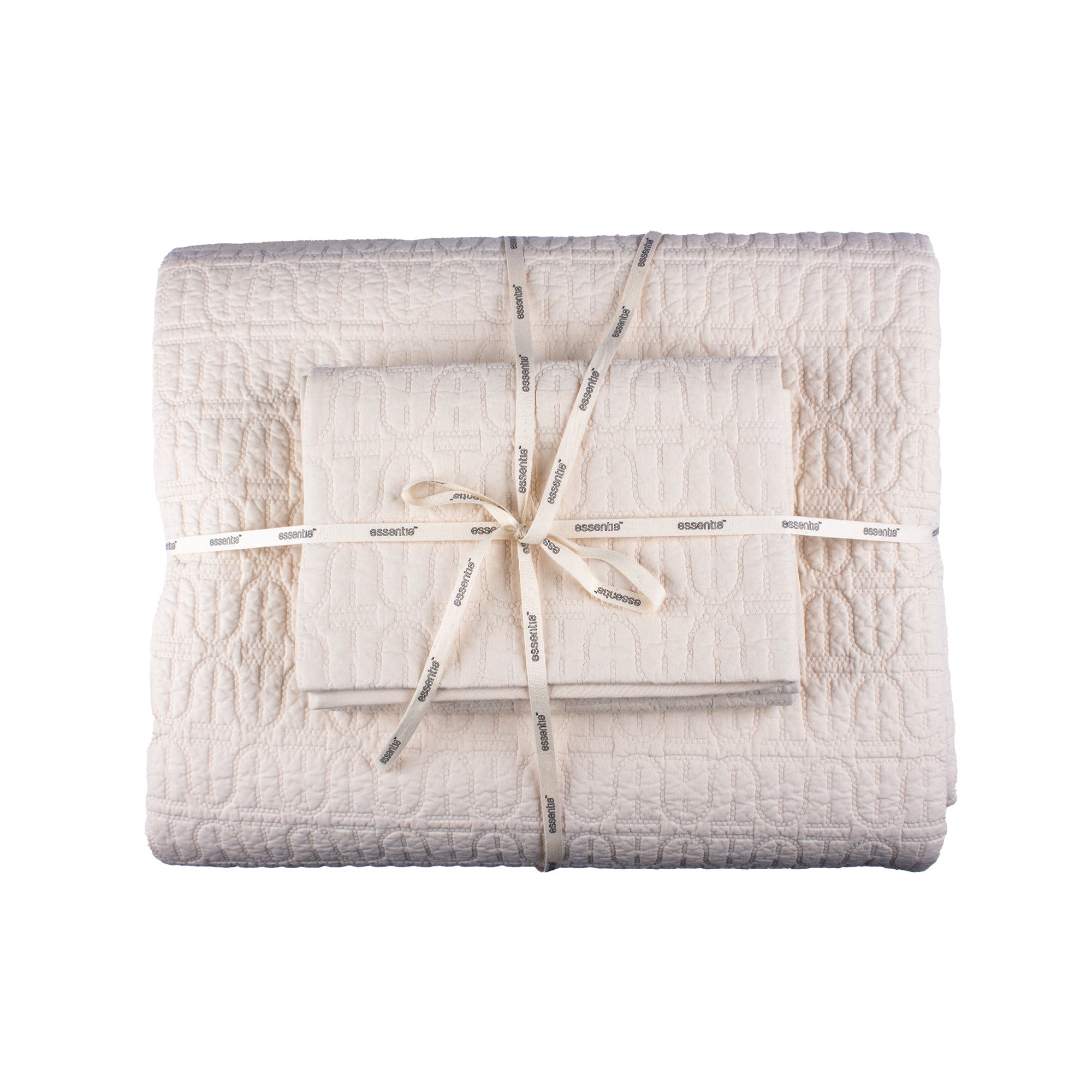 Cotton Quilted Bedding Set Beige