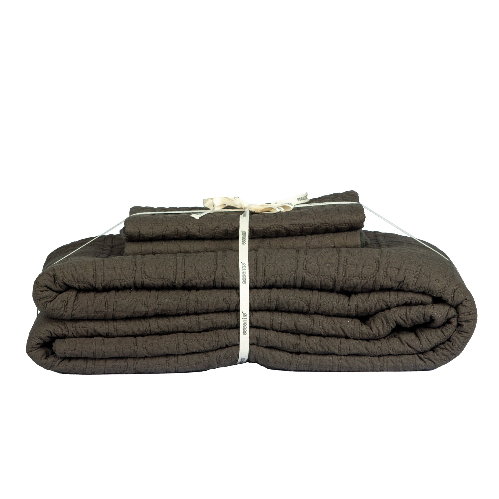 Cotton Quilted Bedding Set Bottle Green