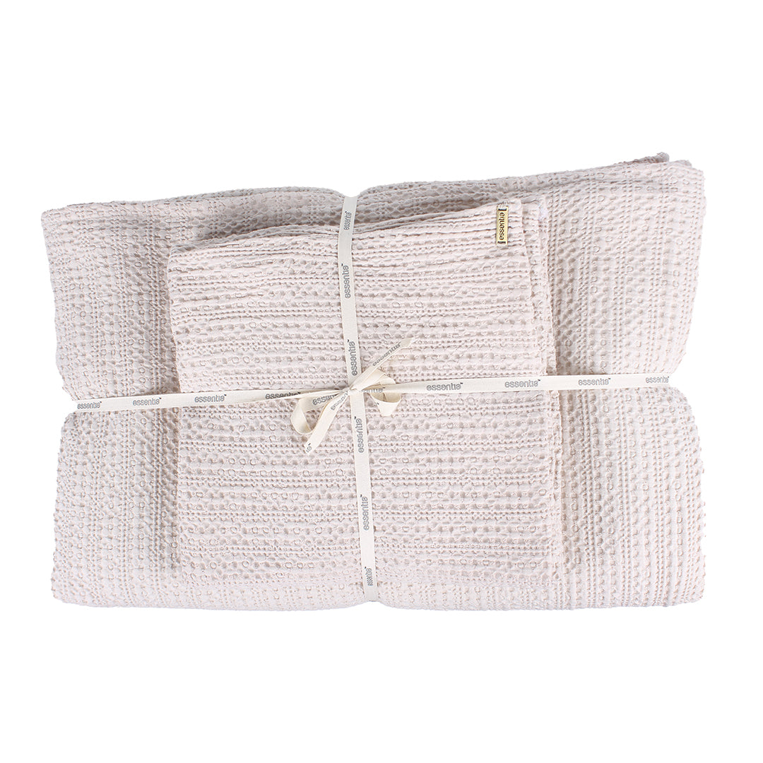 Beige Waffle Bed Spread and 2 Euro Sham