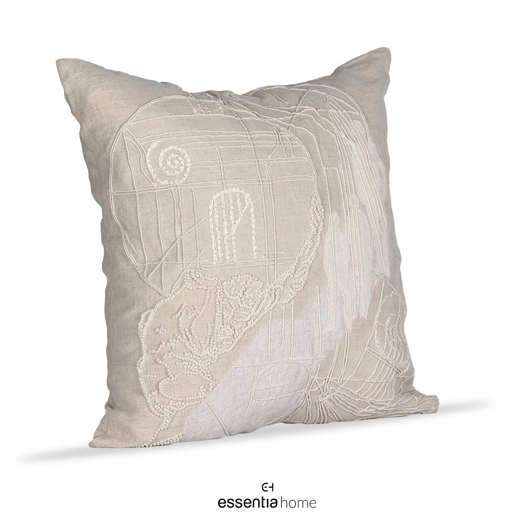 Architectural Whispers- cushion cover linen ivory