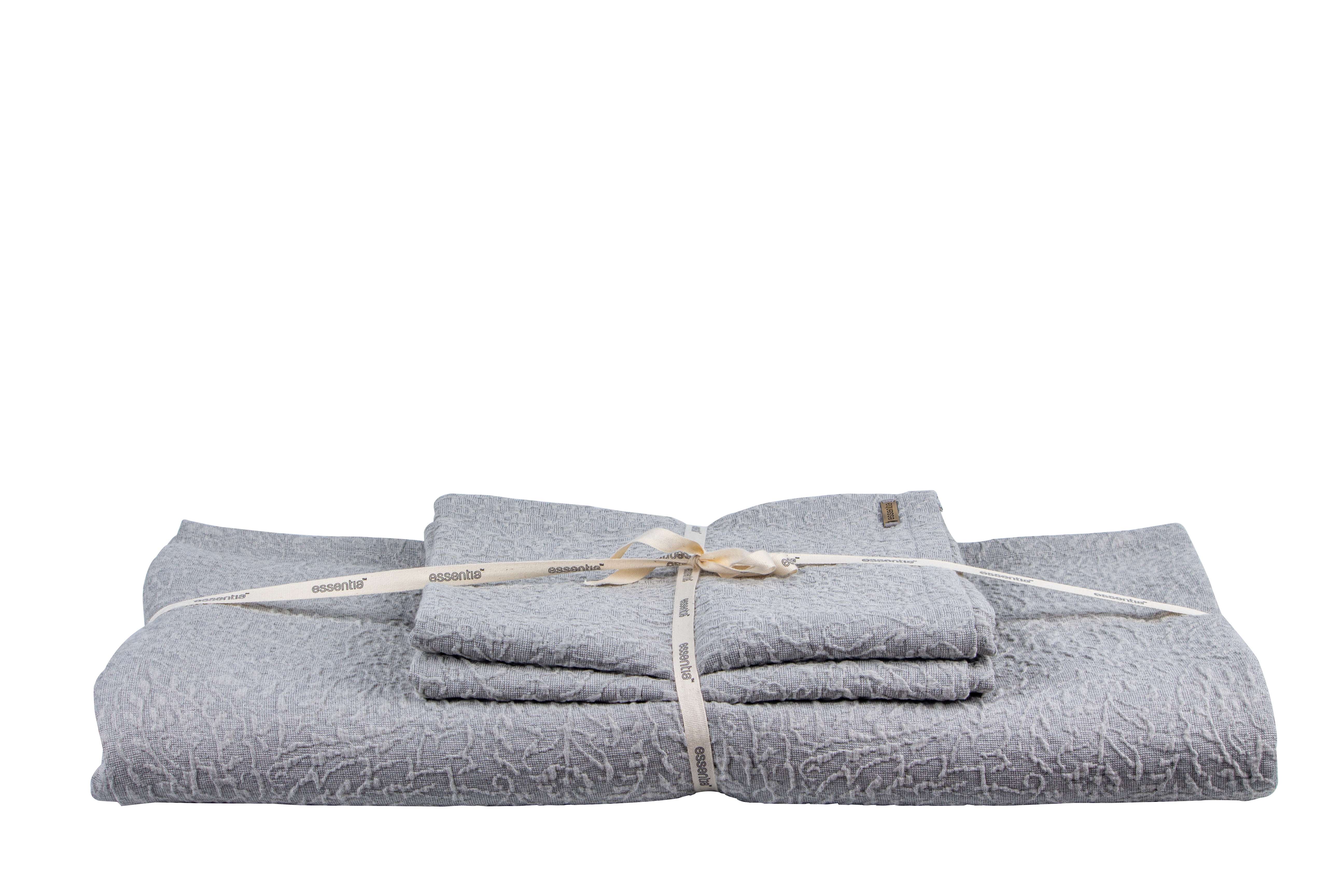 Slate Elegance Jacquard Bedspread And 2 Euro Sham