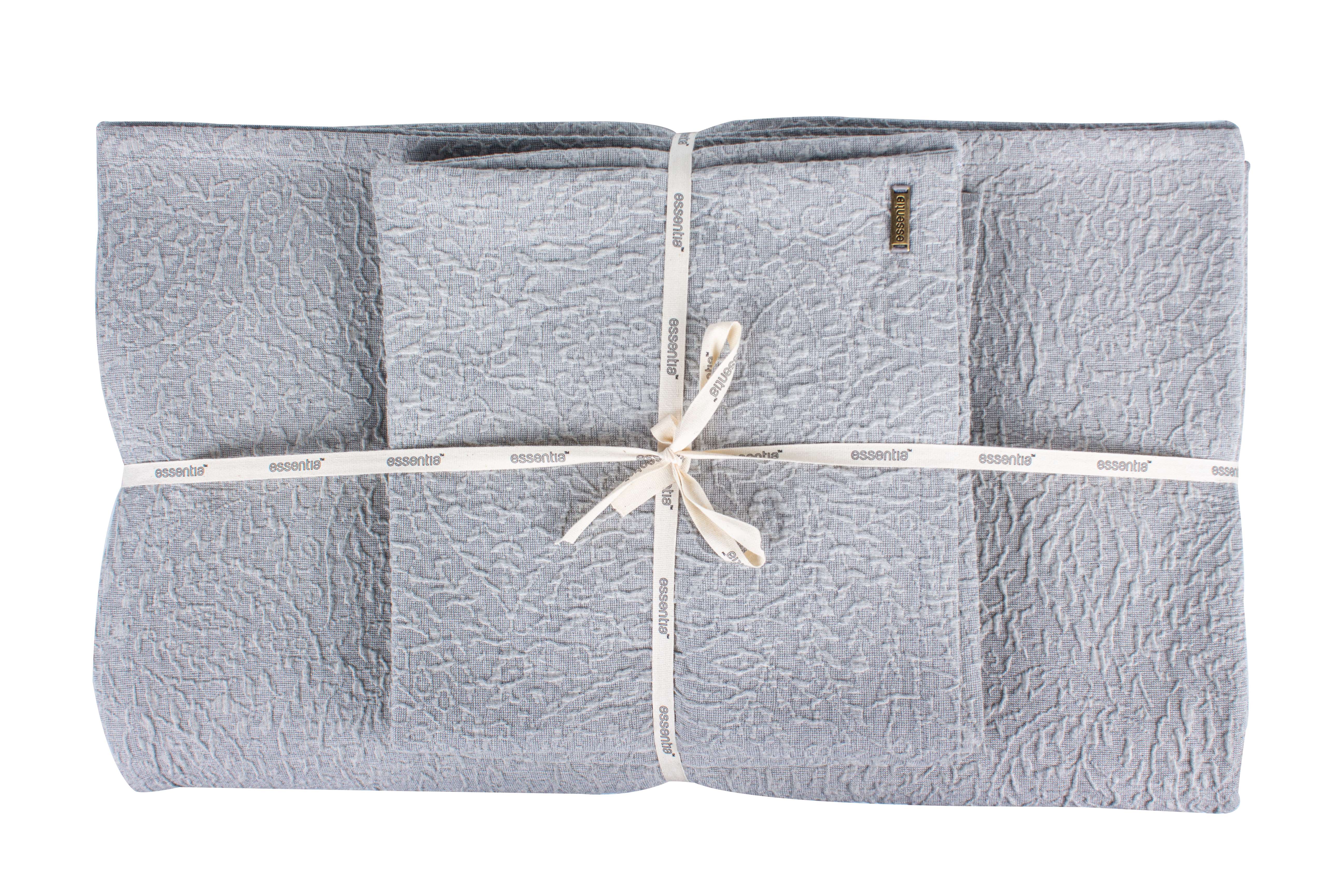 Slate Elegance Jacquard Bedspread And 2 Euro Sham