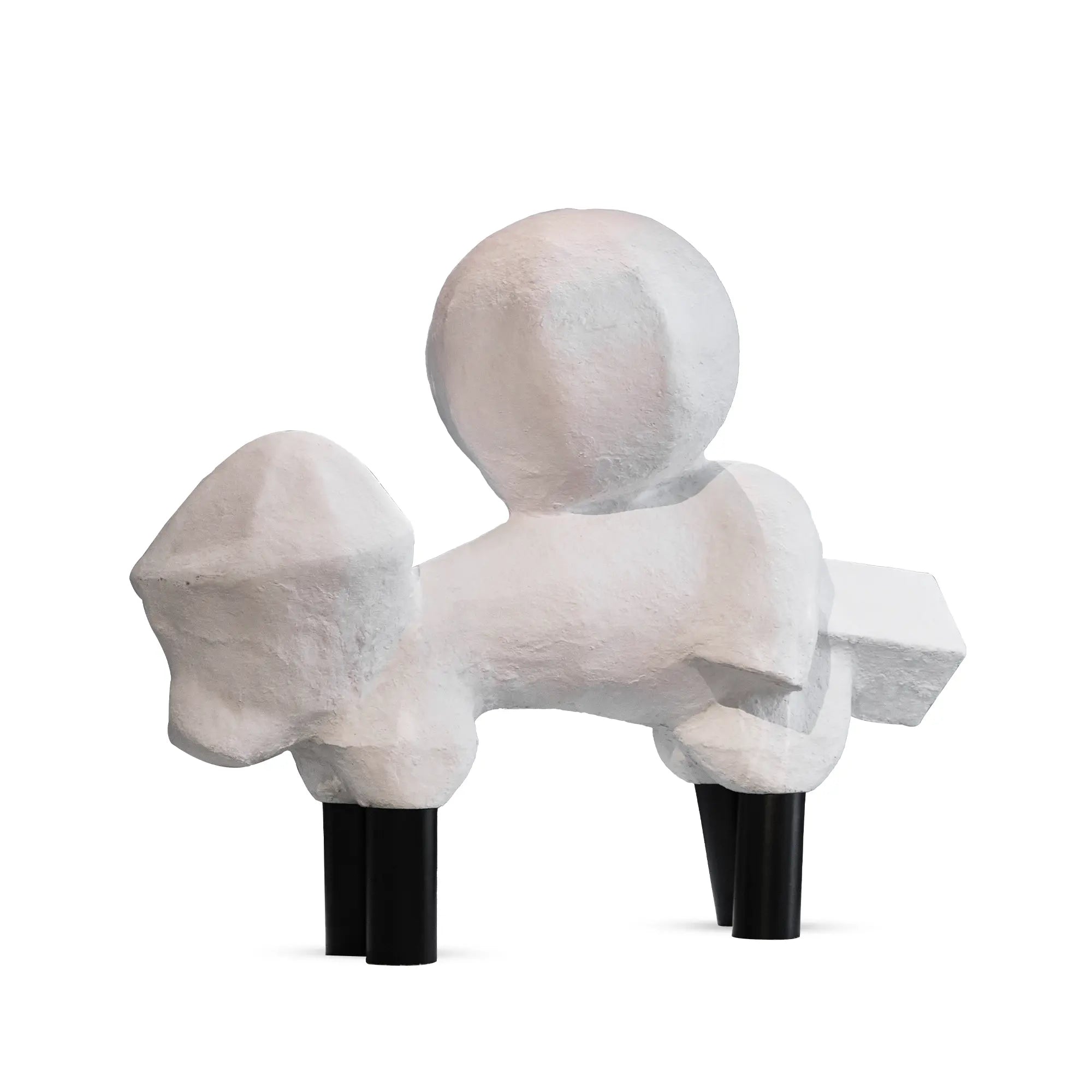 Paper Mache Sculpture with Custom Metal Legs