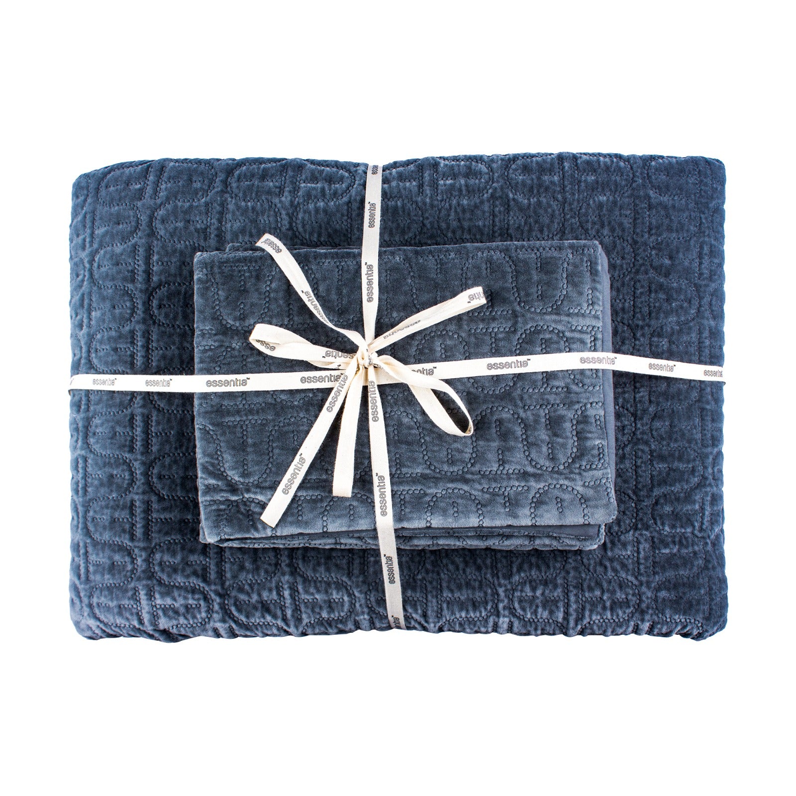 Cotton Quilted Bedding Set Steel Grey Velvet