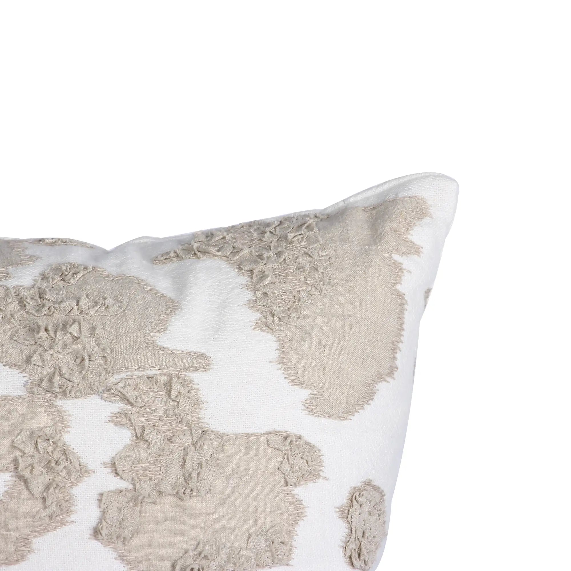 Animalia Embroidered Cushion – Linen White & Natural