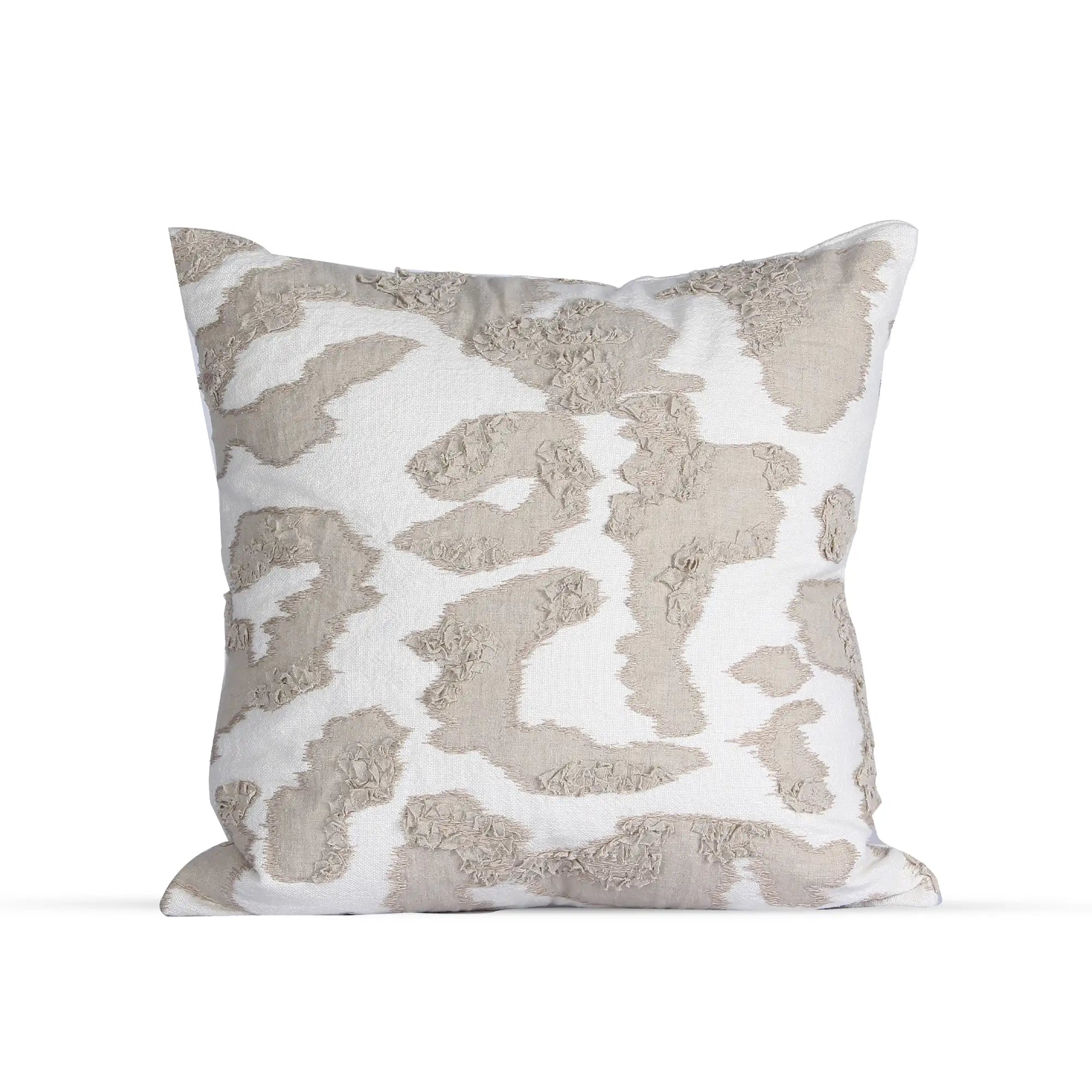 Animalia Embroidered Cushion – Linen White & Natural