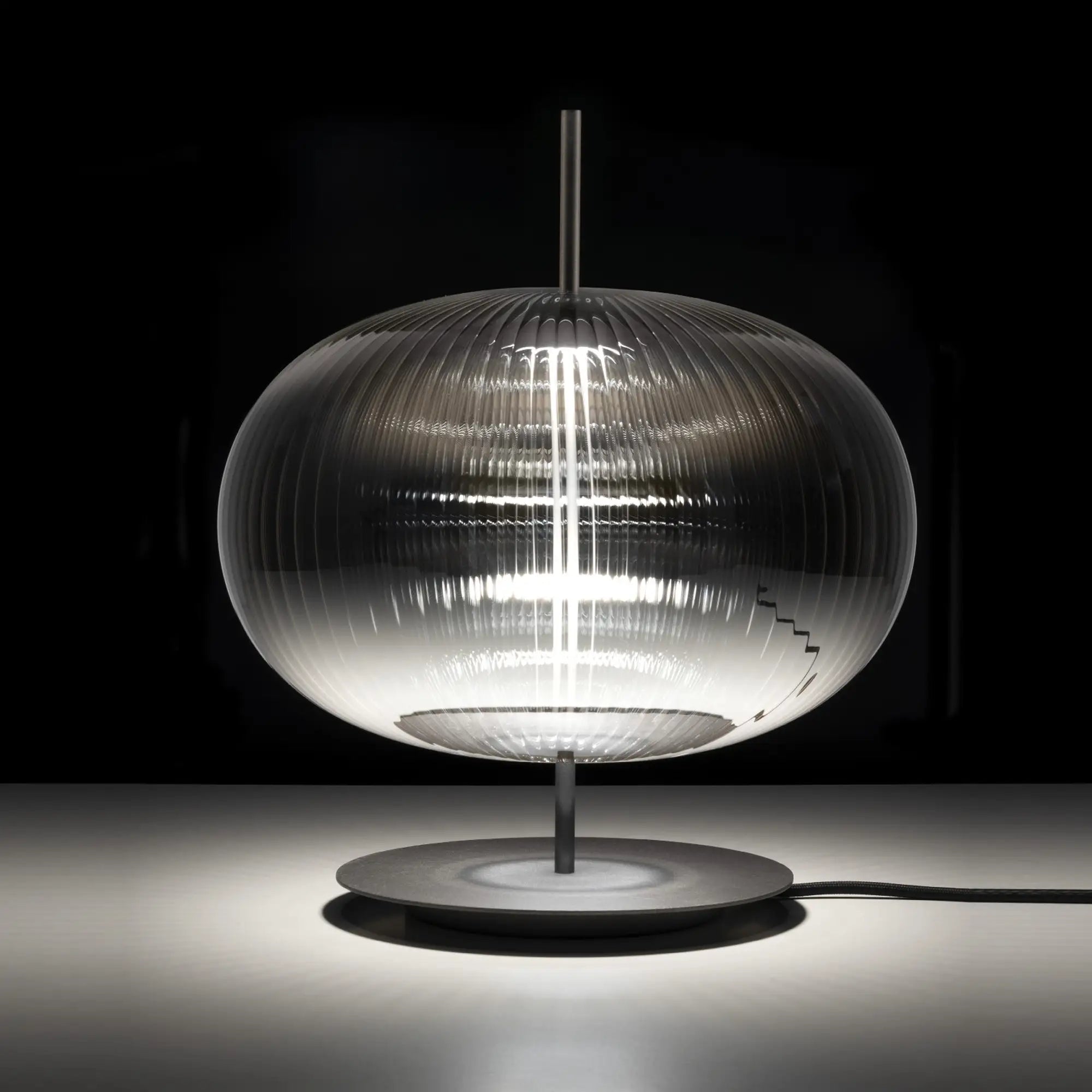 SULEYMAN Table Lamp – Metallized Titanium / Clear Glass